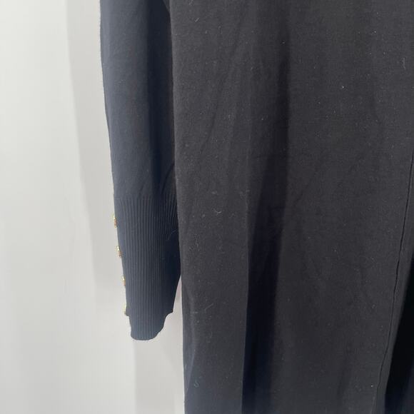 ANNE KLEIN Sweater Size 2X NWT Black Gold Button Detail Cowl Neck Plus Curvy - Picture 10 of 14